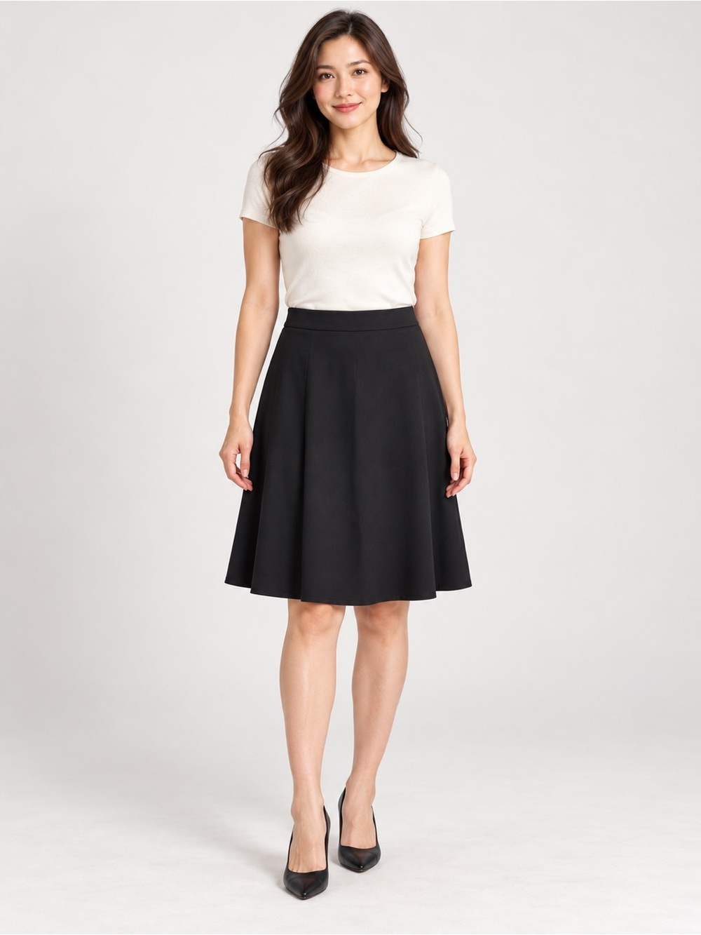 Ellen Tracy Black A-Line Skirt 10 it has two pockets